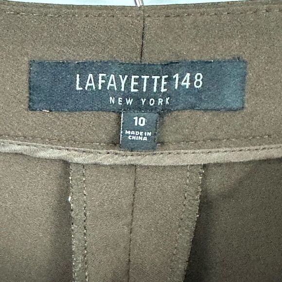 Lafayette 148 New York Irving Wool Blend Trouser Brown Size 10 - Picture 6 of 11